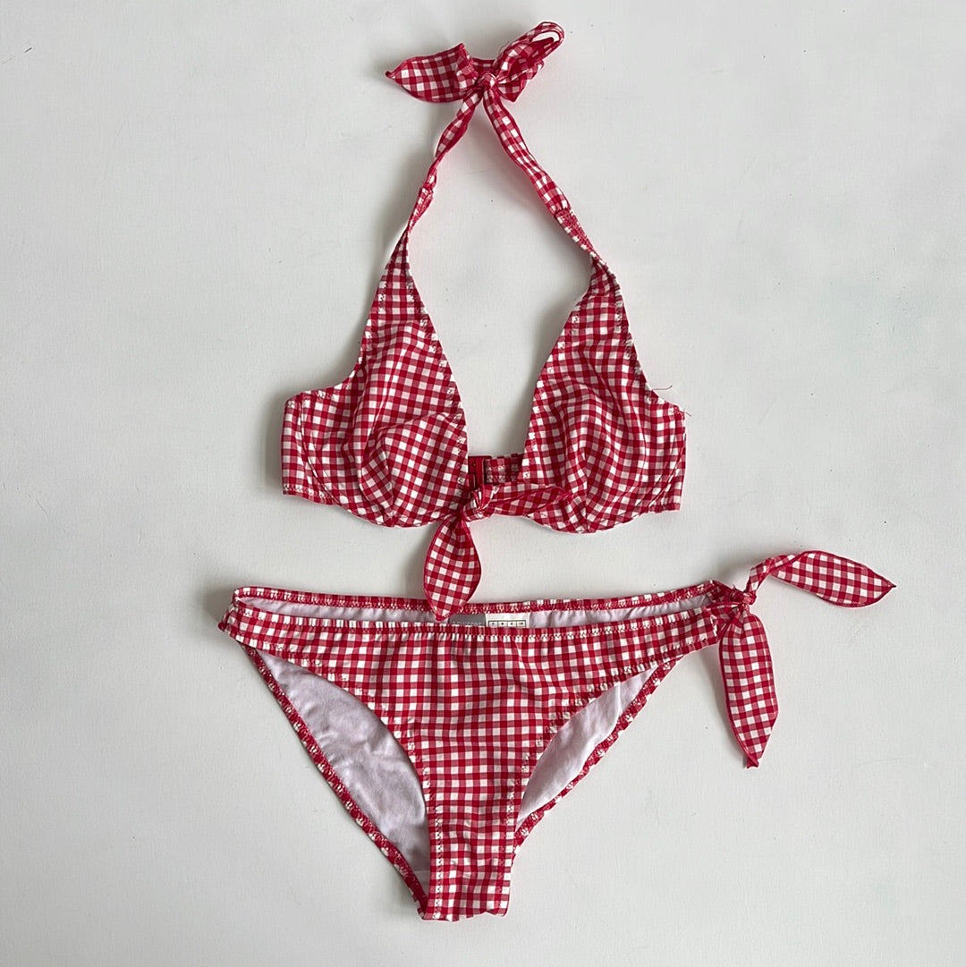Red gingham bikini - Size S/M