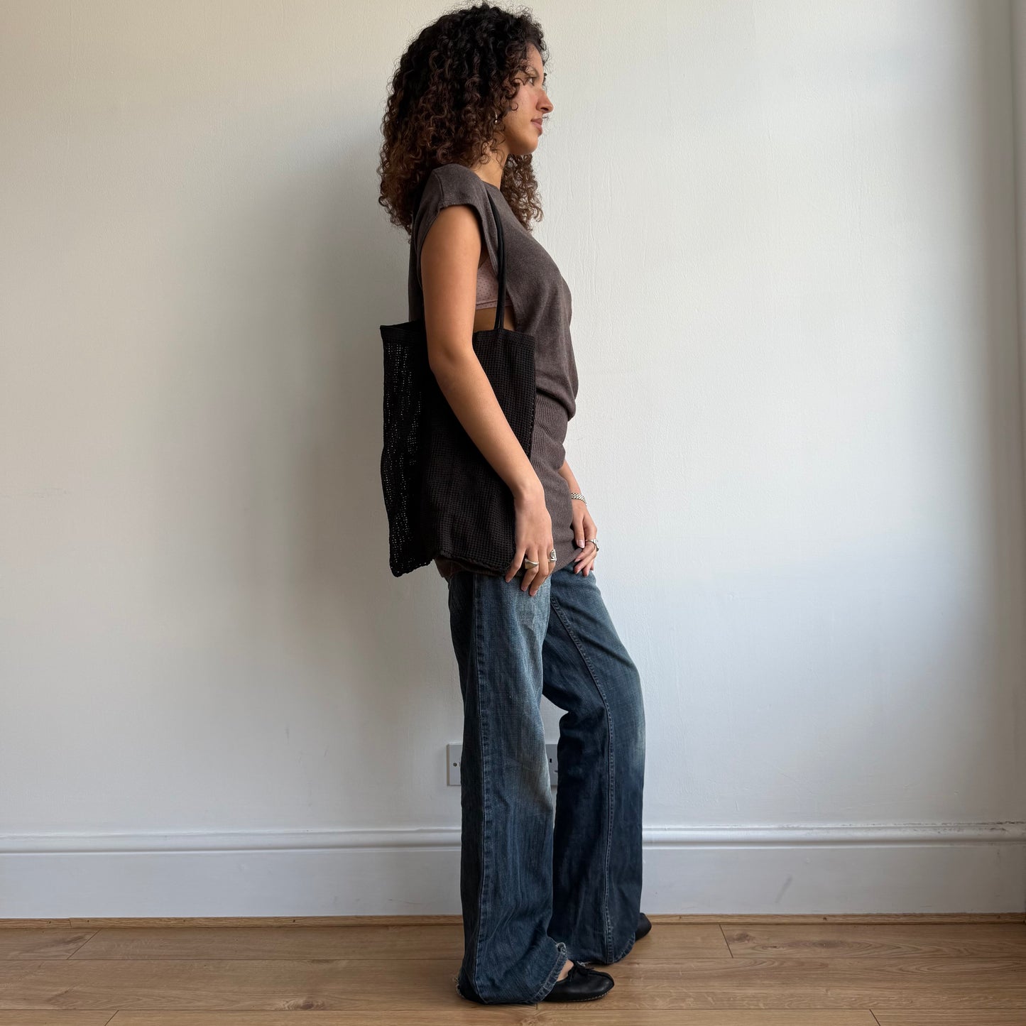 Brown open back knit - Size M