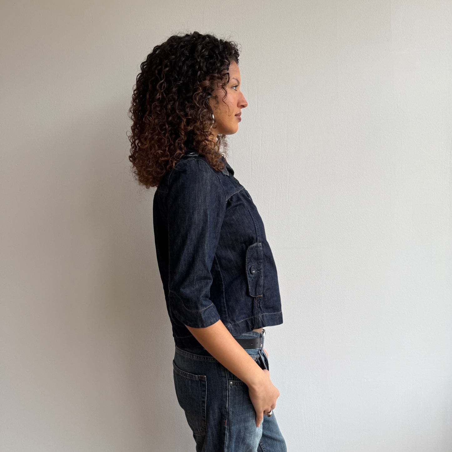 Denim 3/4 sleeve peacoat - Size S