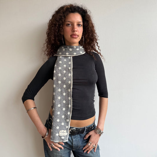 Polka dot reversible cashmere scarf