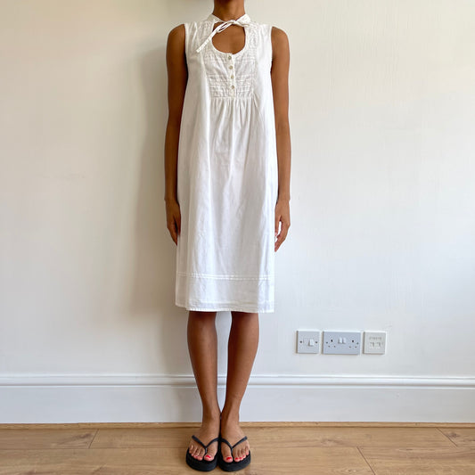 White tie neck dress - Size S/M