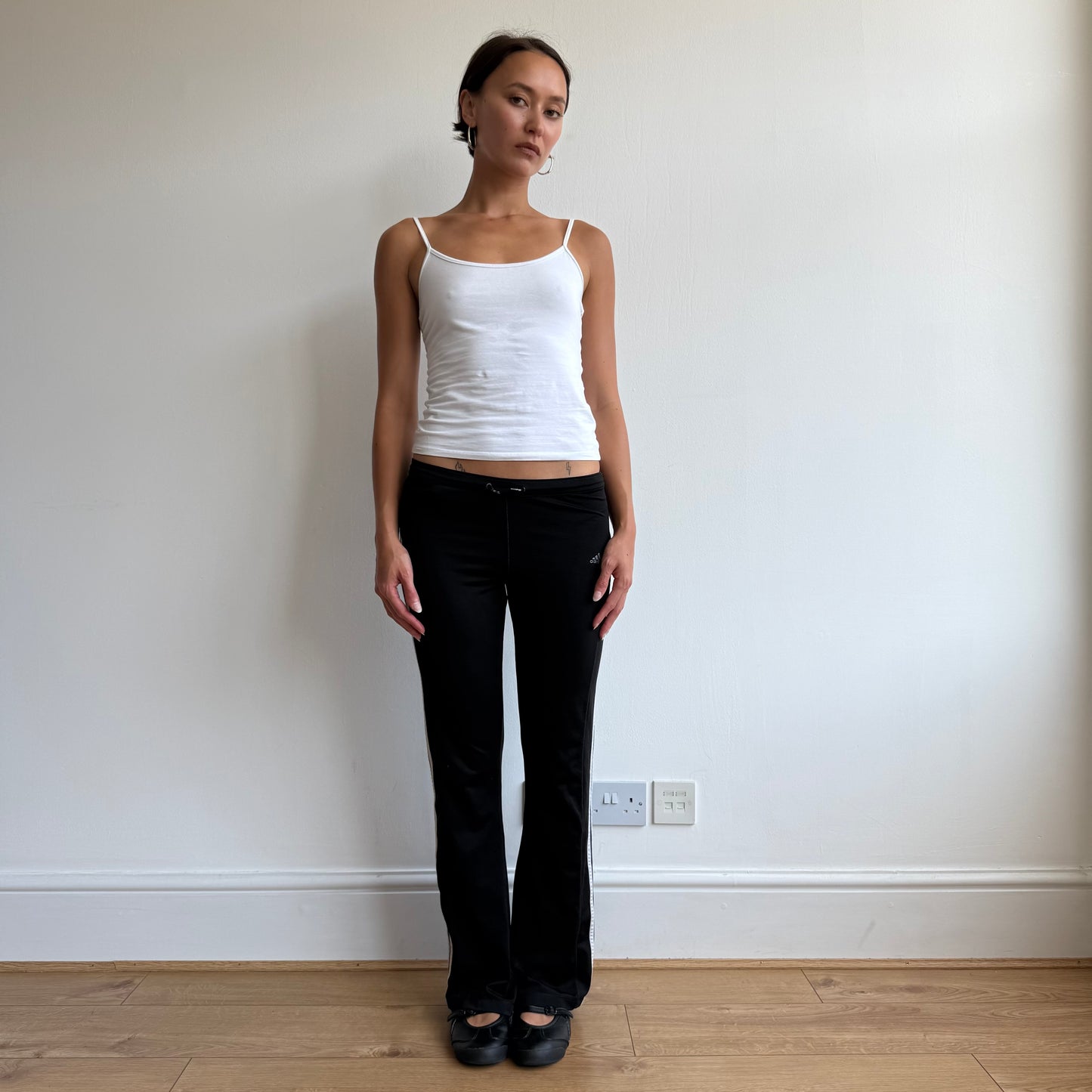 Black Adidas stripe flared yoga pants - Size XS