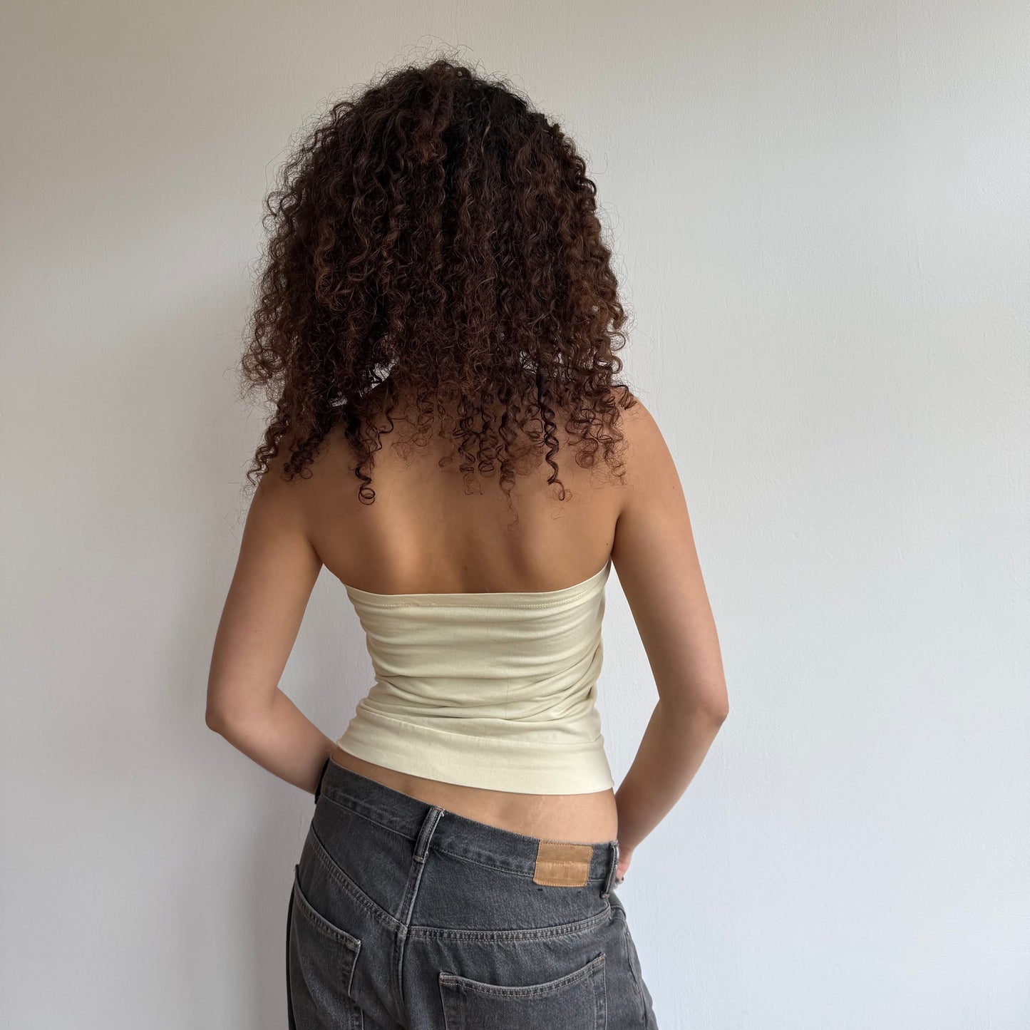 Butter yellow bandeau top - Size S