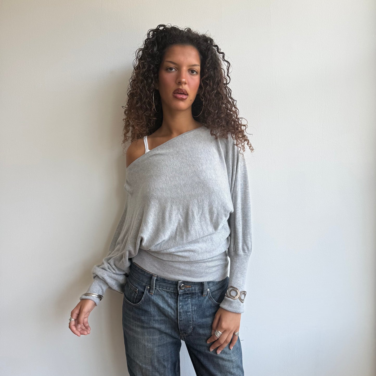 Light grey slouchy knit - Size S