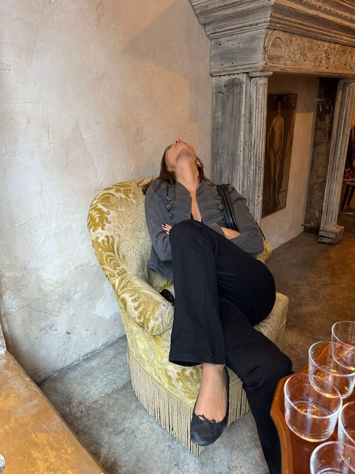 Grey cropped military jacket - Size S