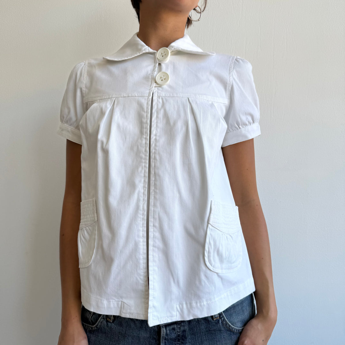 White short sleeve peacoat - Size M