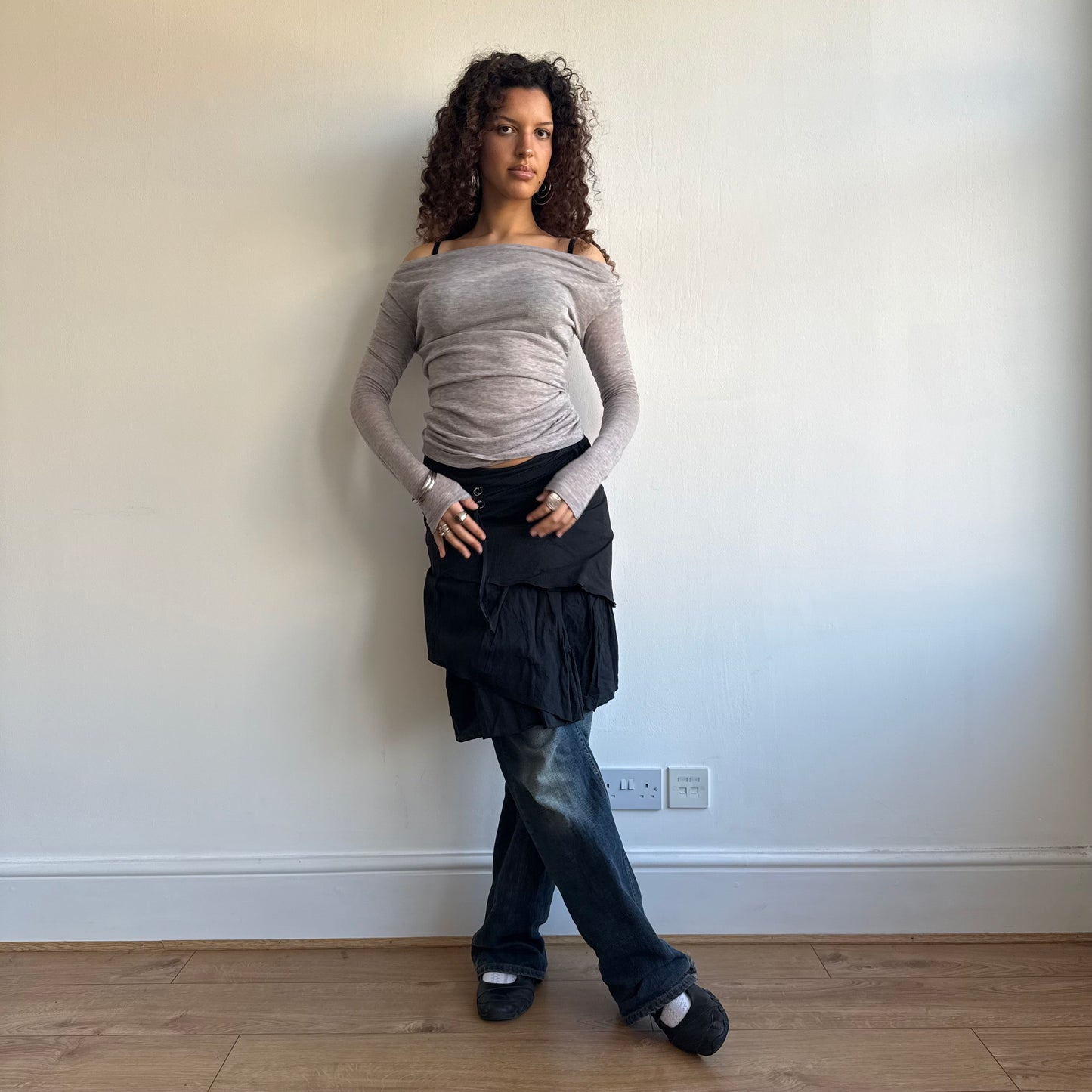 Black d-ring skirt - Size S