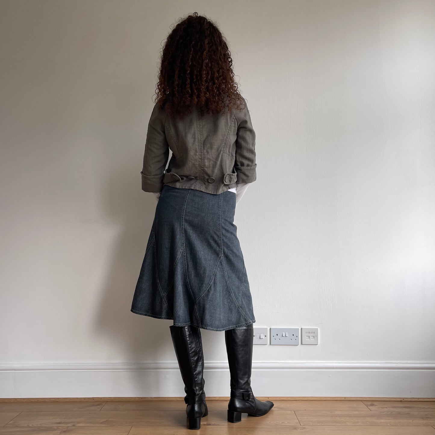 Grey linen peacoat - Size S