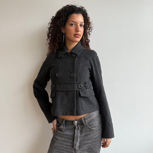 SPORTMAX grey peacoat - Size S