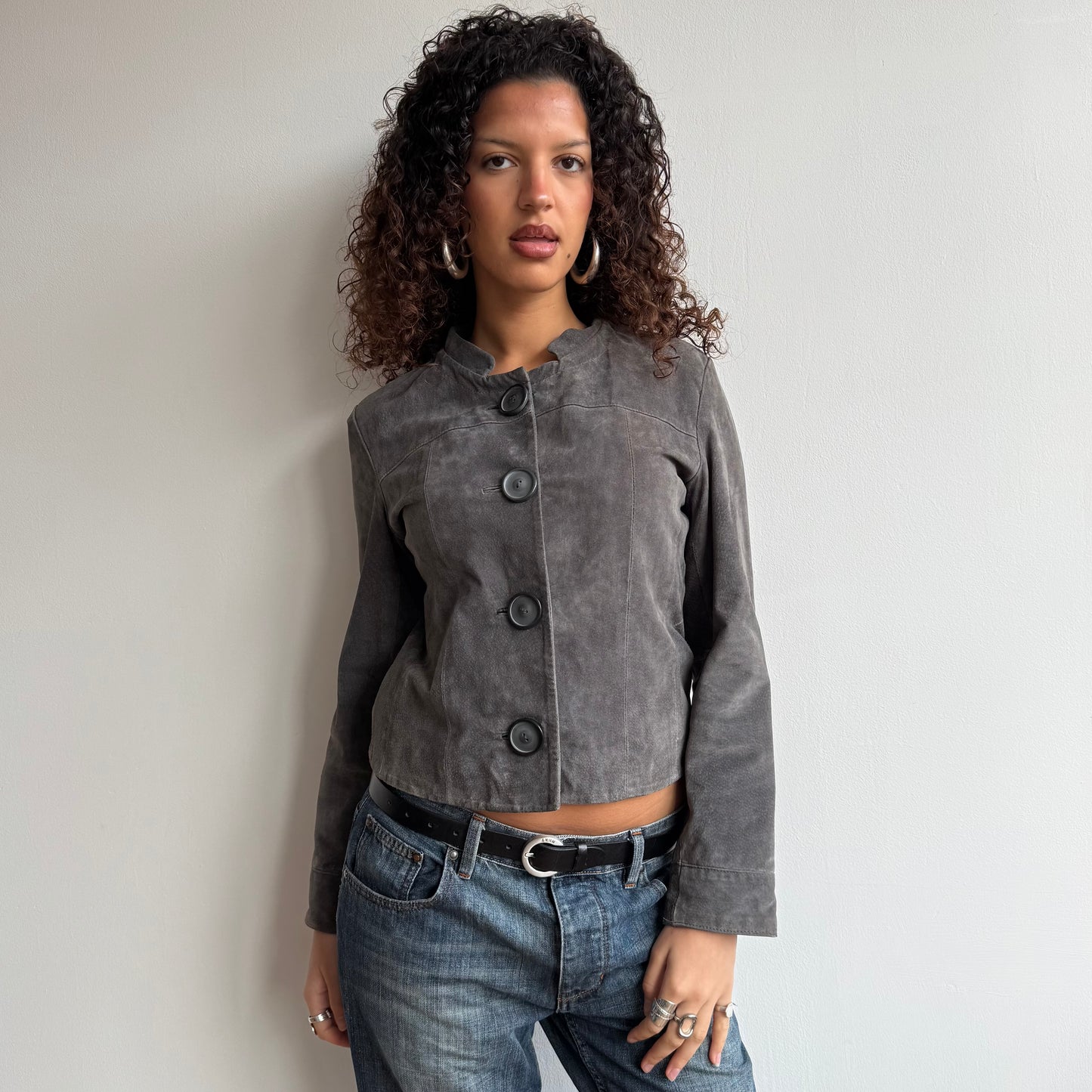Grey suede jacket - Size S/M
