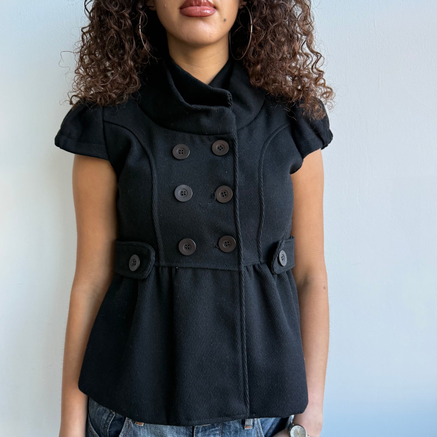 Back short sleeve peacoat - Size M