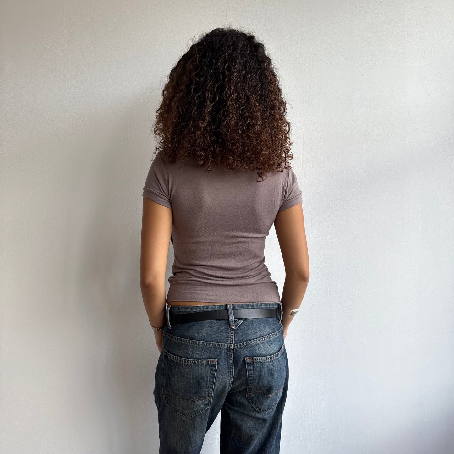 Taupe cowl neck top - Size M