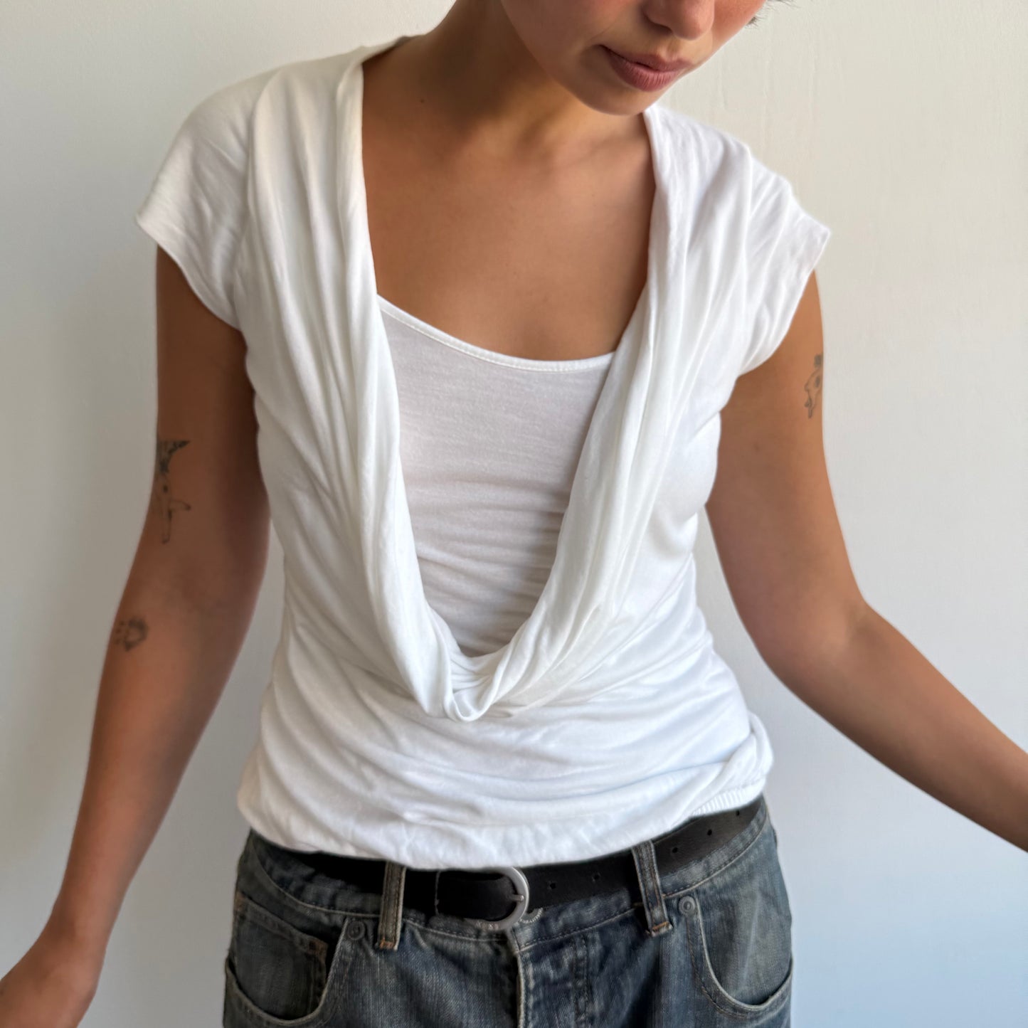 White double layer backless top - Size S/M