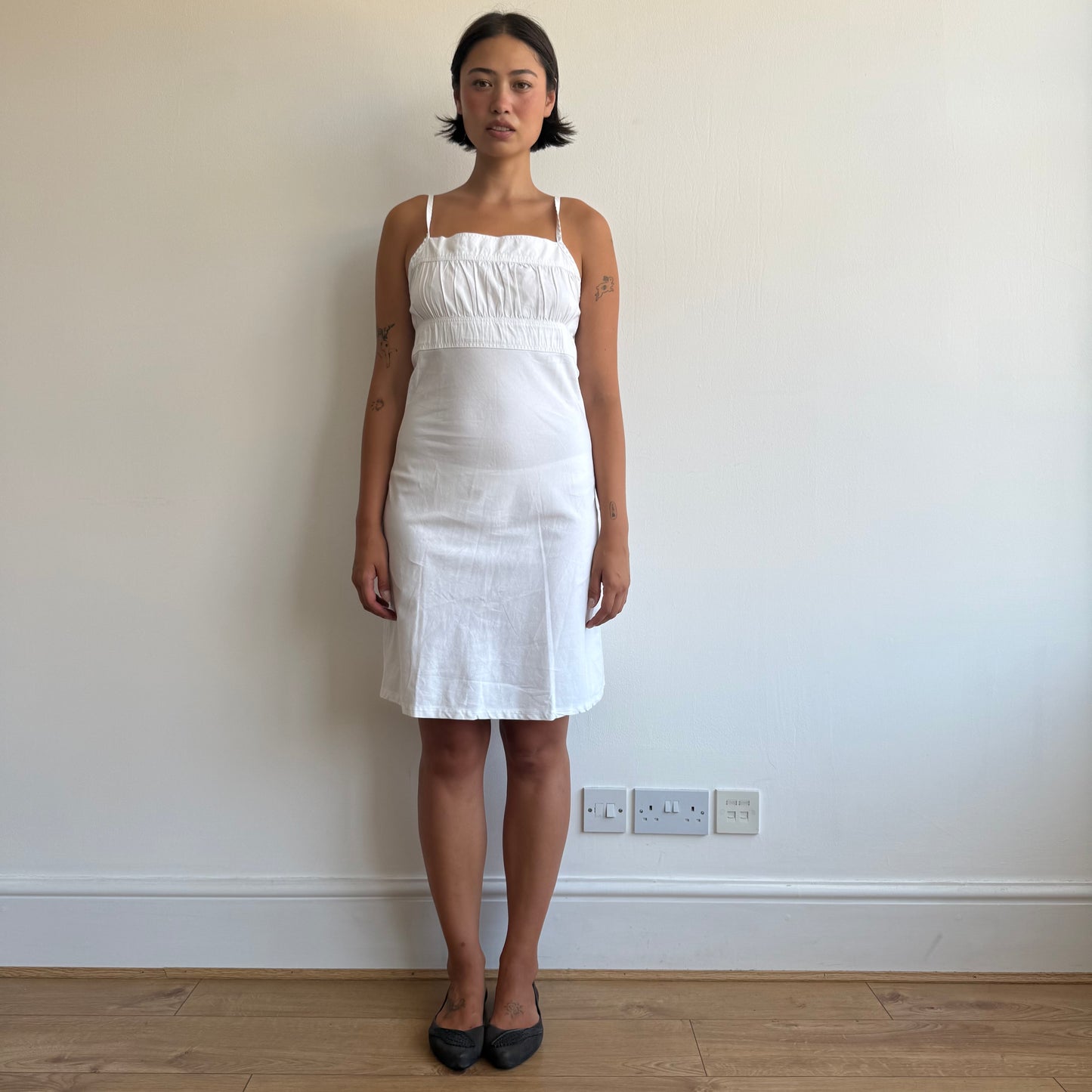 White midi milkmaid dress - Size M