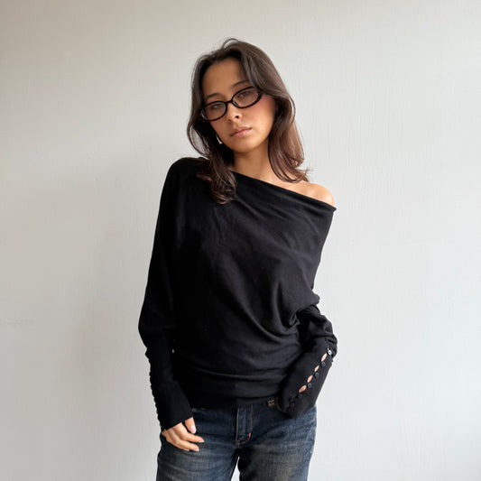 Black slouchy knit - Size S/M