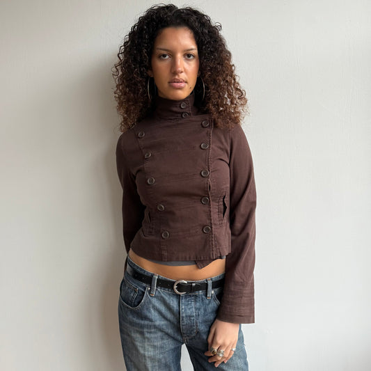 Brown double breasted peacoat - Size XS/S