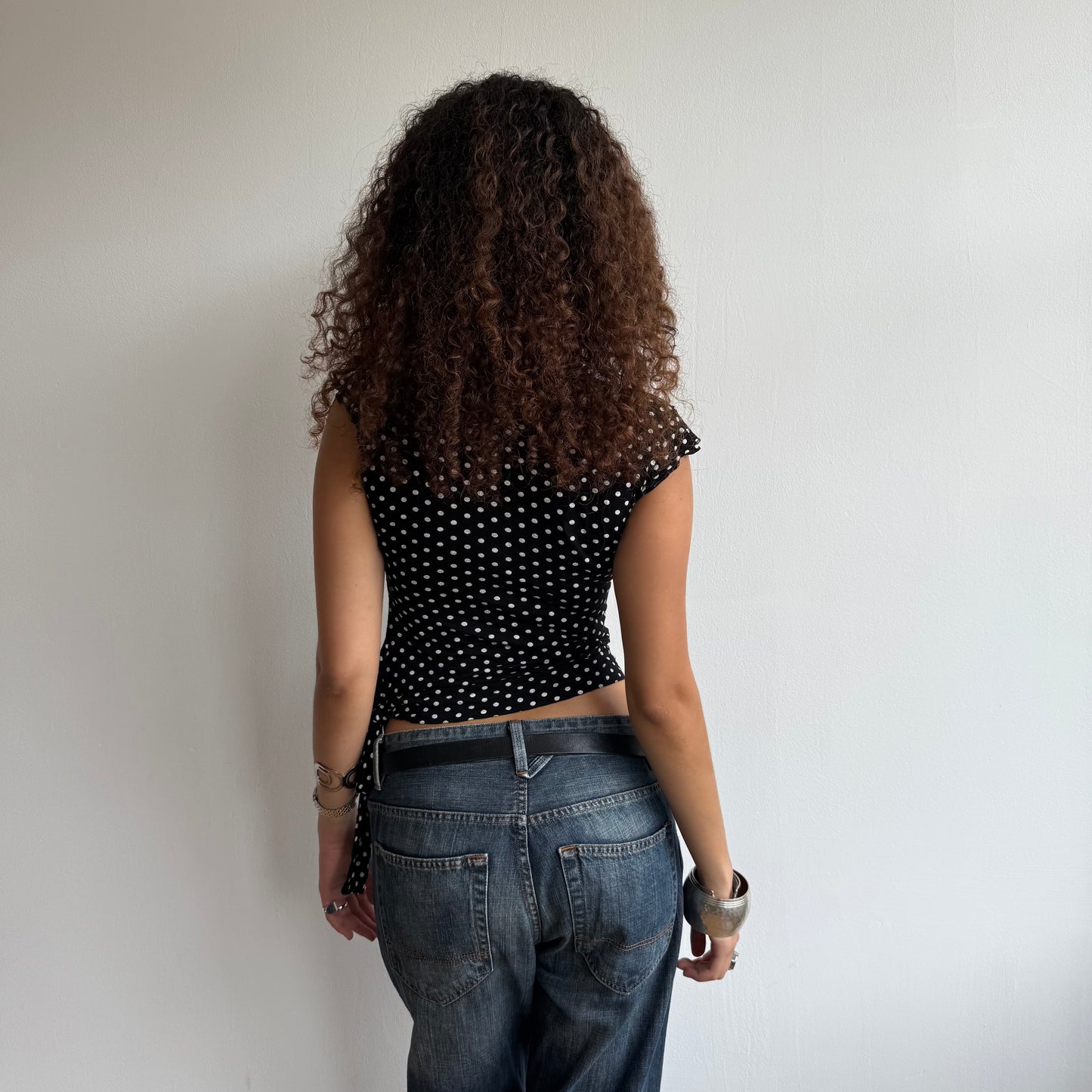 Polka dot wrap top - Size S