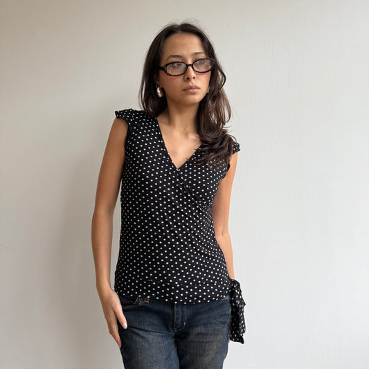 Polka dot wrap top - Size S