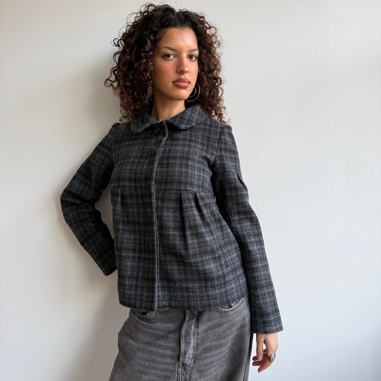Tartan peacoat - Size S + M