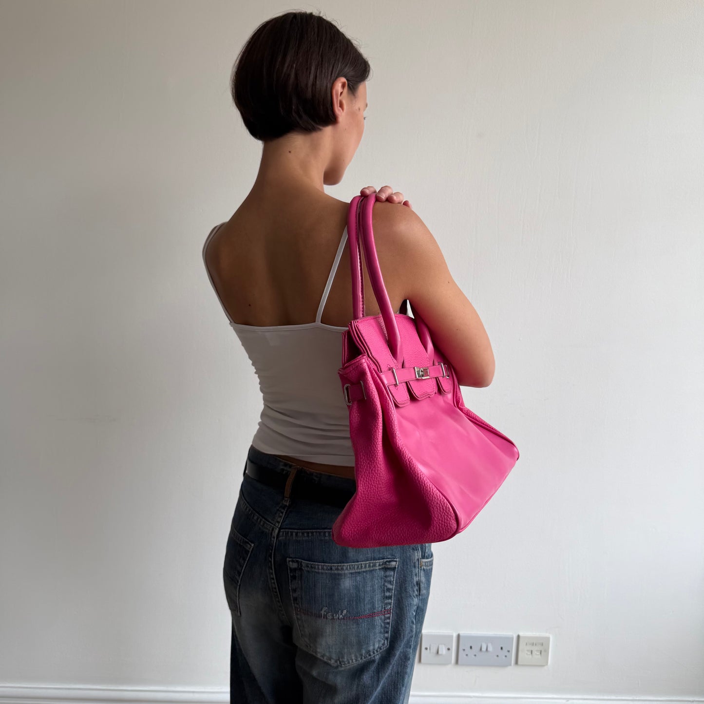 Hot pink ‘firkin’ bag - One Size