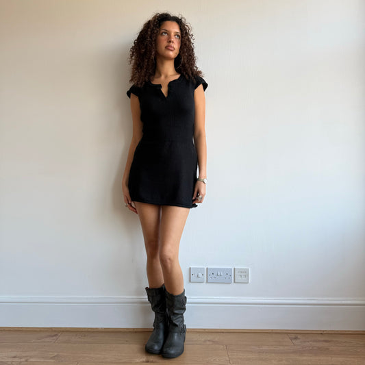 Black knit dress - Size S