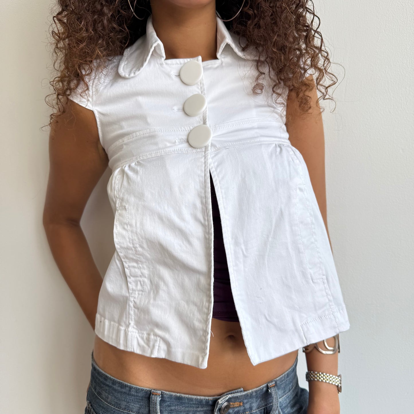 White short sleeve peacoat - Size XS