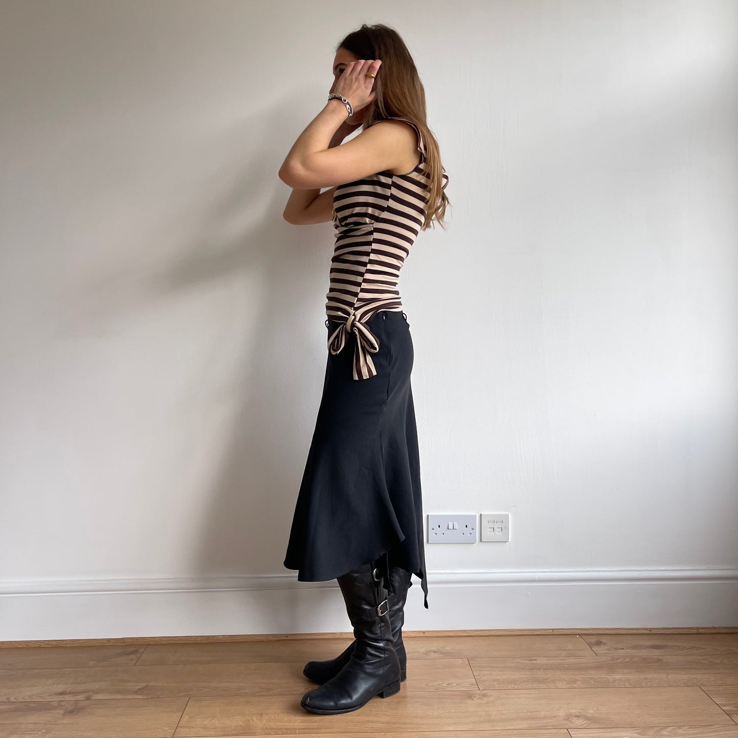 Brown and beige stripe top - Size S