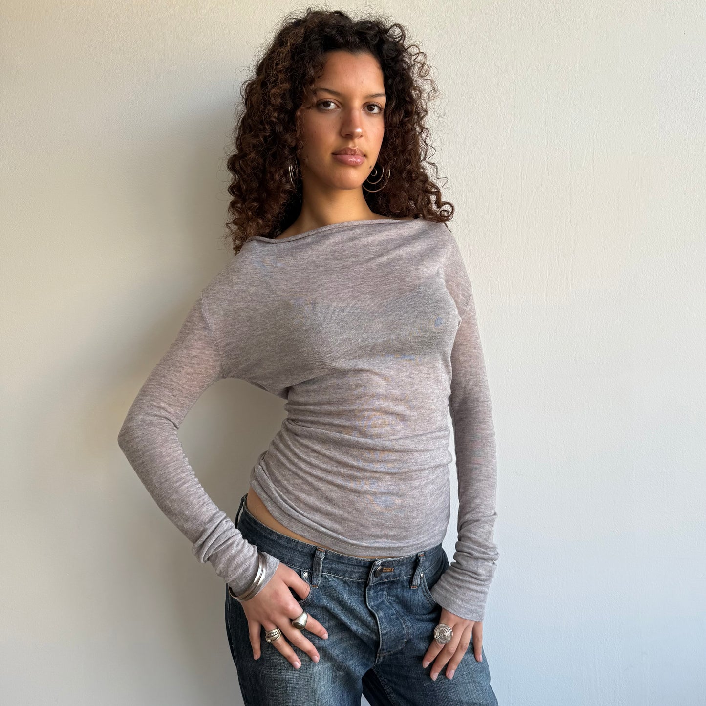 Fine knit cowl neck - Size S