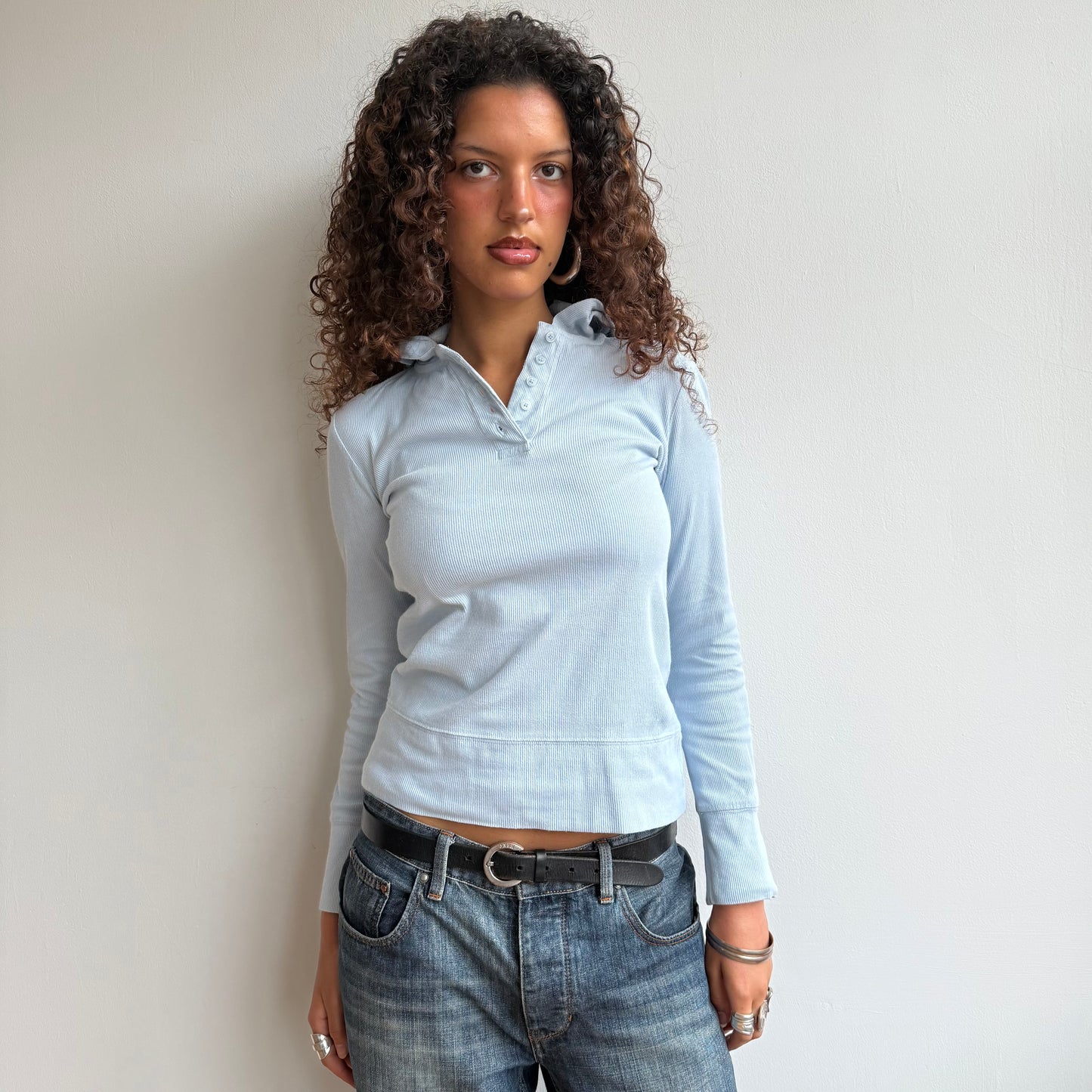 Blue hooded top - Size S/M