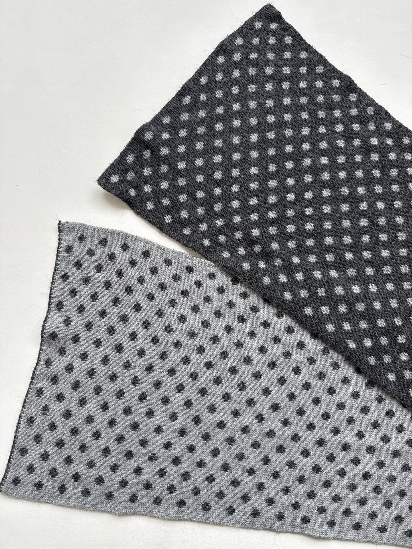 Grey polka dot scarf
