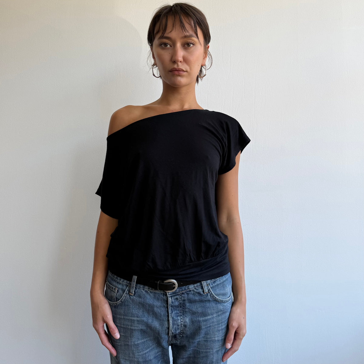 Black slouchy t-shirt - Size M