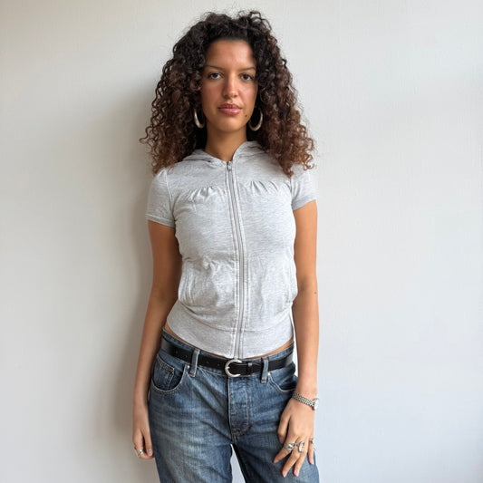 Grey short sleeve hoodie - Size S