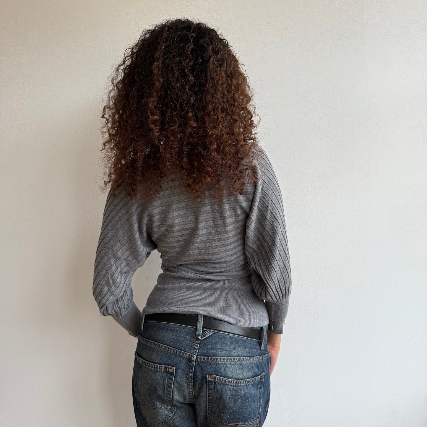 Grey slouchy knit jumper - Size S