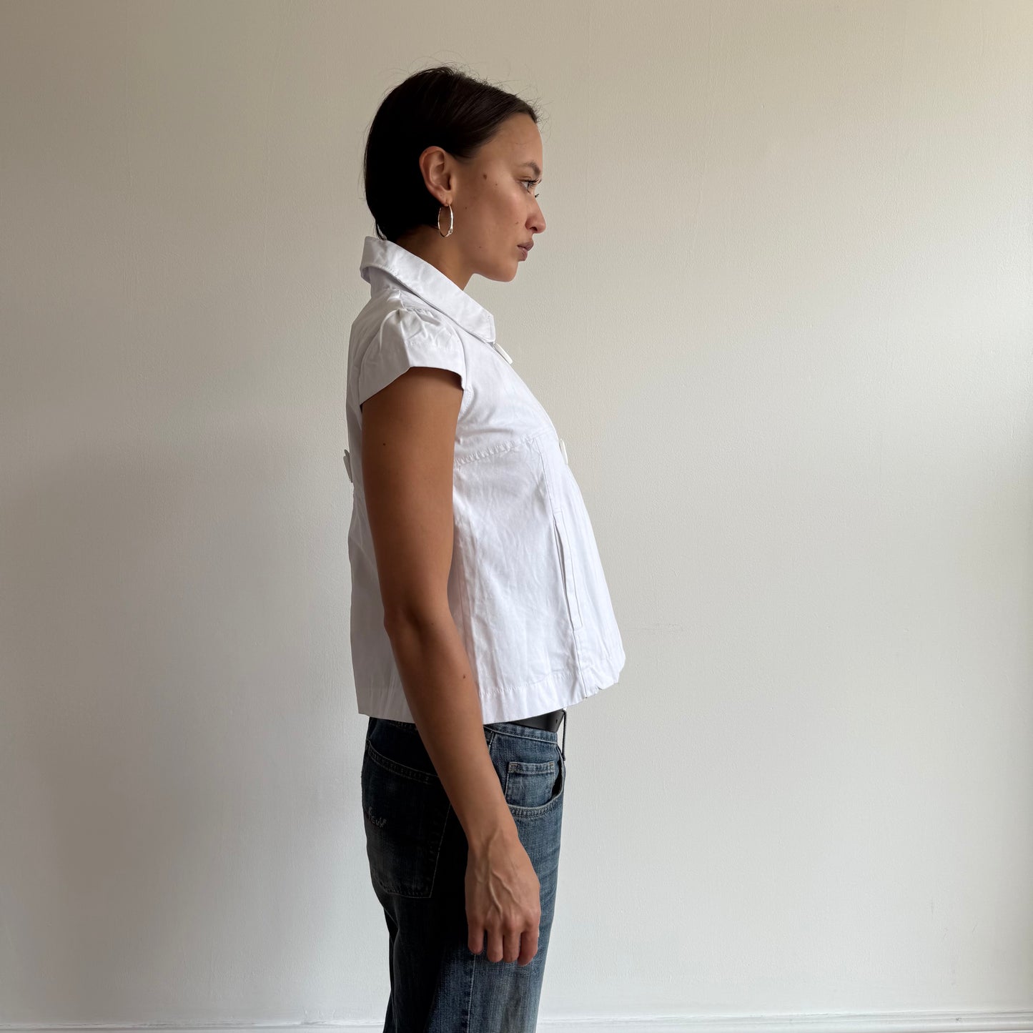 White short sleeve peacoat - Size S