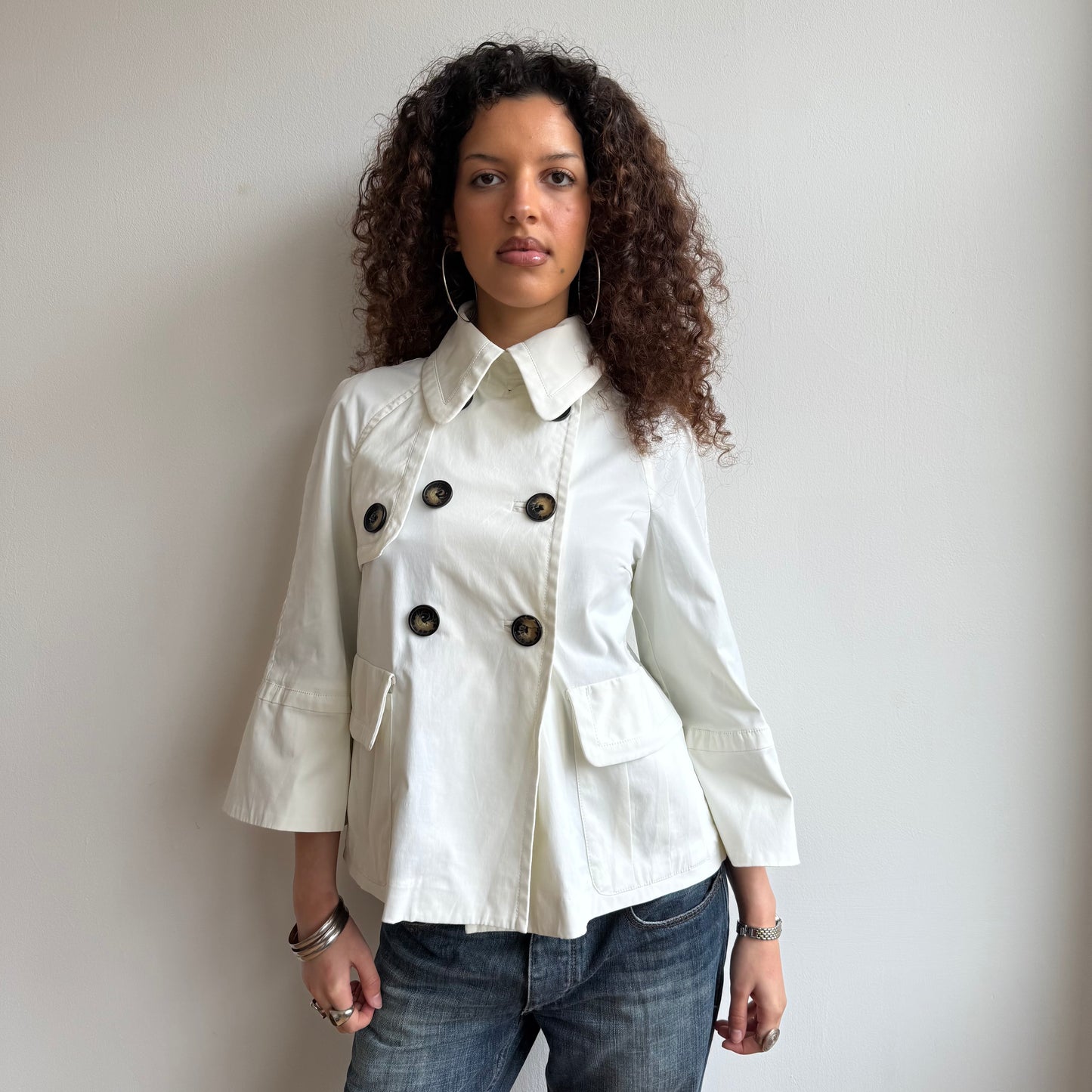 White peacoat trench - Size M/L