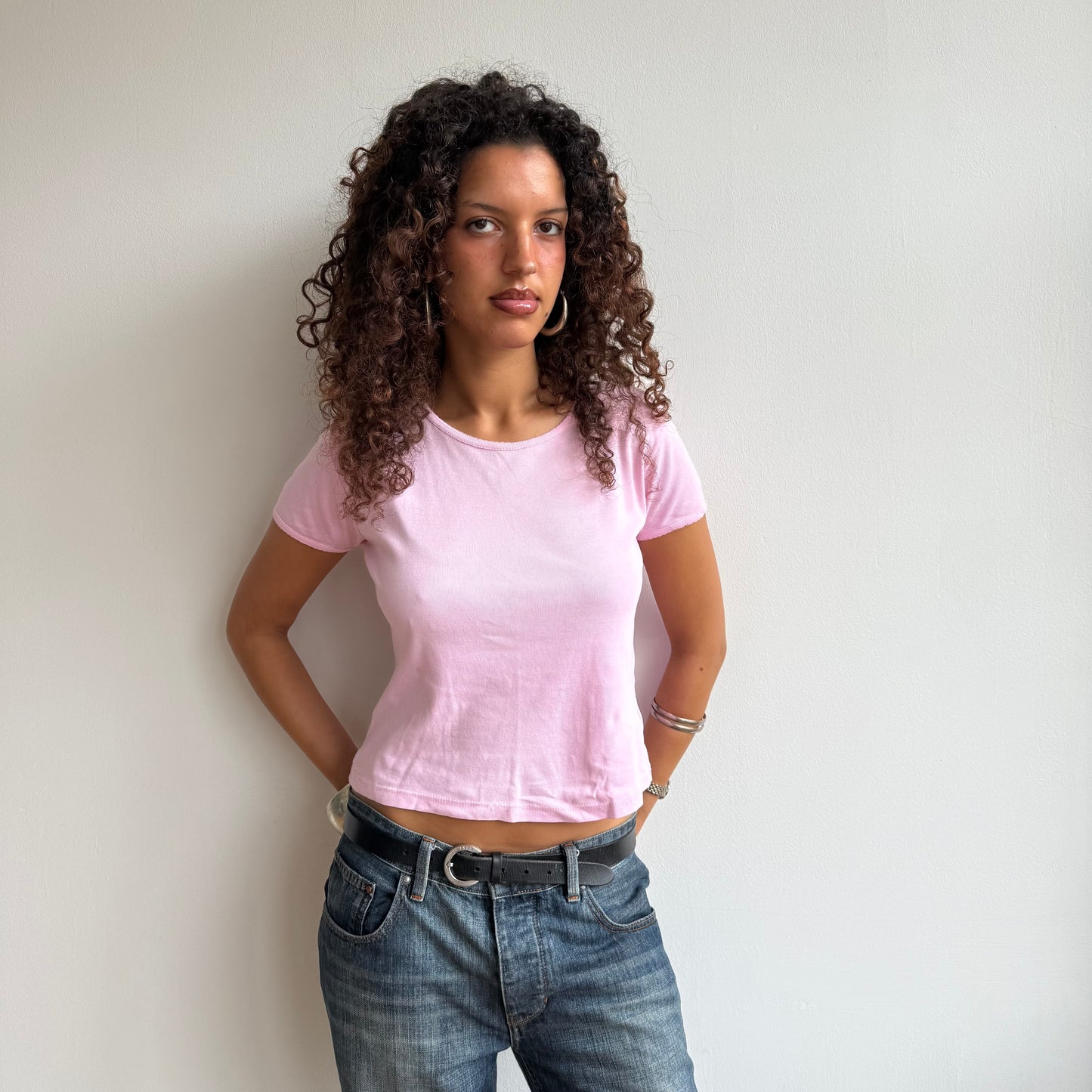 Pink 90’s baby tee - Size M