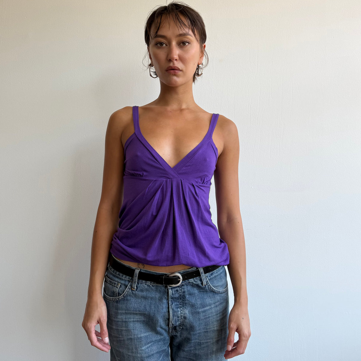 Purple v-neck top - Size S/M