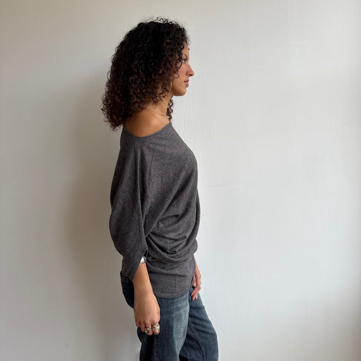 Grey/brown asymmetric jumper - Size M