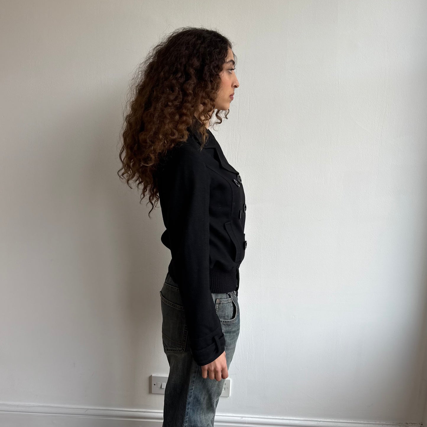 Black peacoat bomber jacket - Size S/M