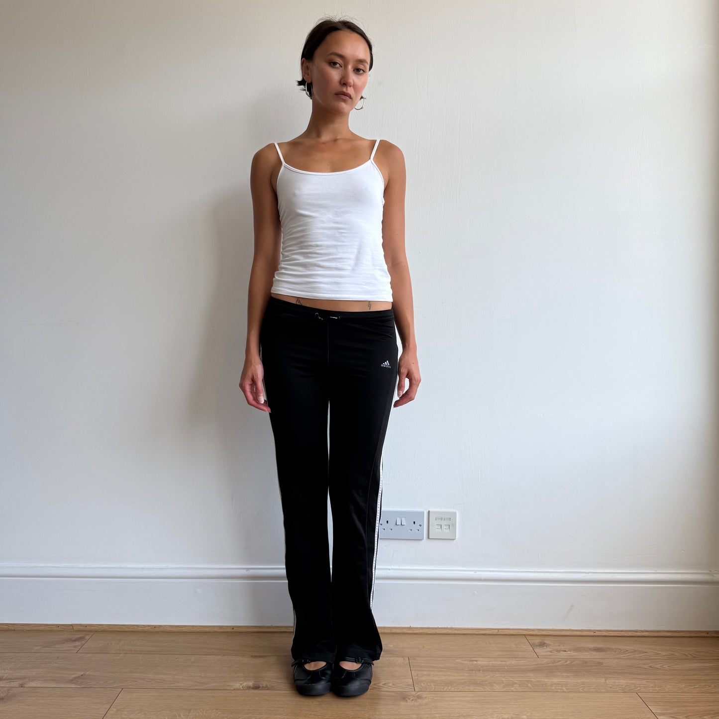 Black Adidas stripe flared yoga pants - Size XS