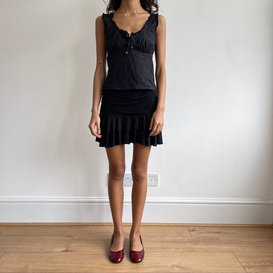 Black milkmaid top - Size S