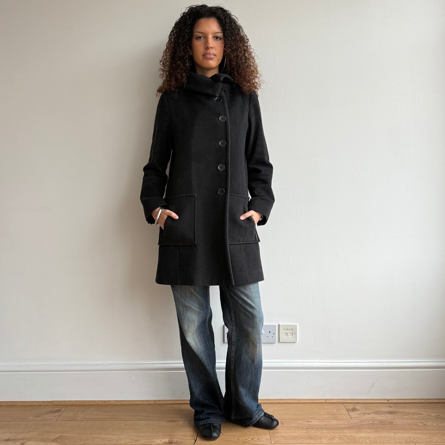 Cop Copine black wool coat - Size S/M