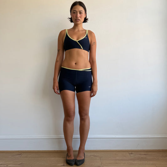 Nike navy + lime 2-piece set - Size XS