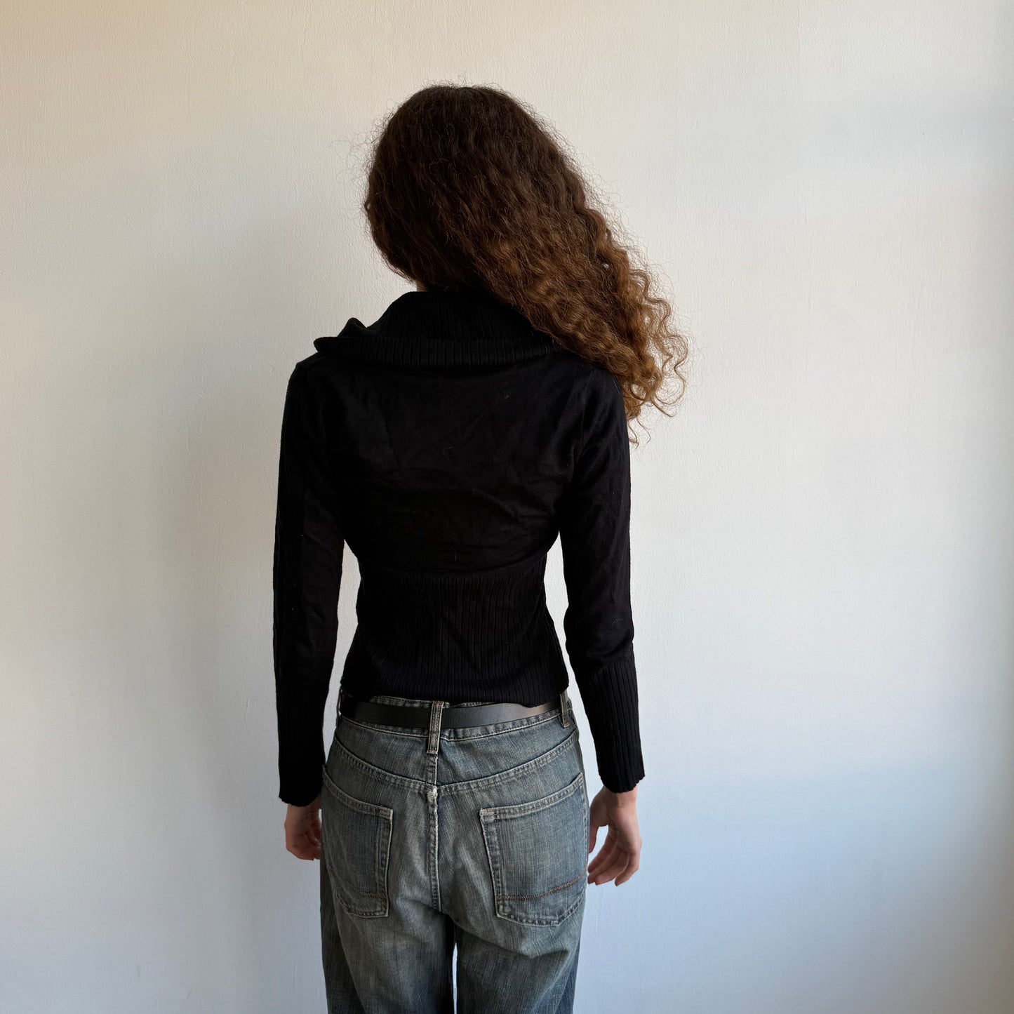 Black wrap button jumper - Size S/M