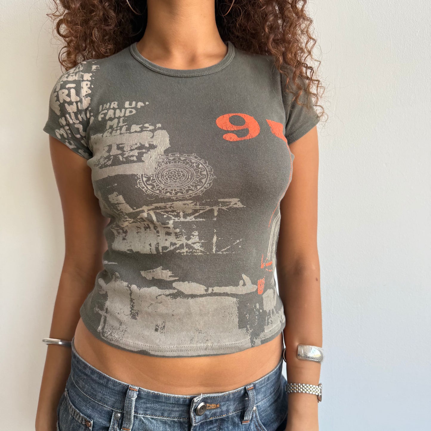 Khaki graphic t-shirt - Size S