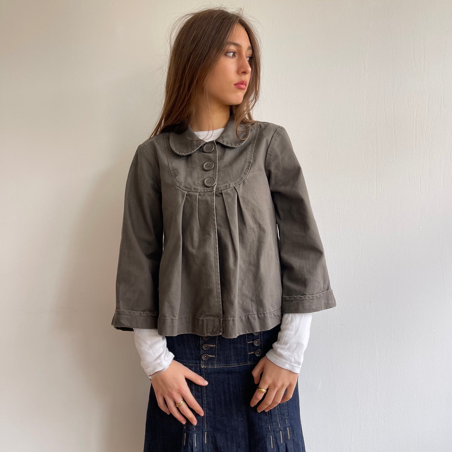 Khaki pea coat - Size S