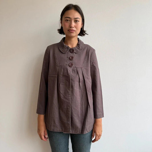 Brown long length peacoat - Size M