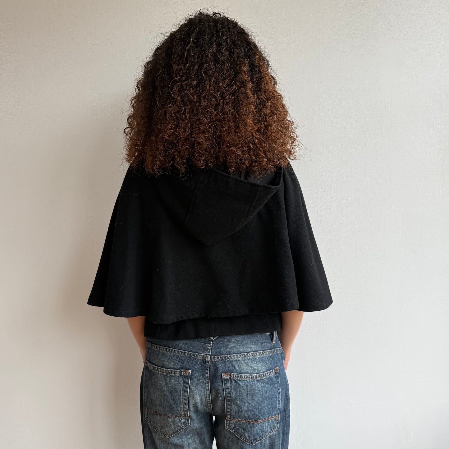 Black cape peacoat - Size M