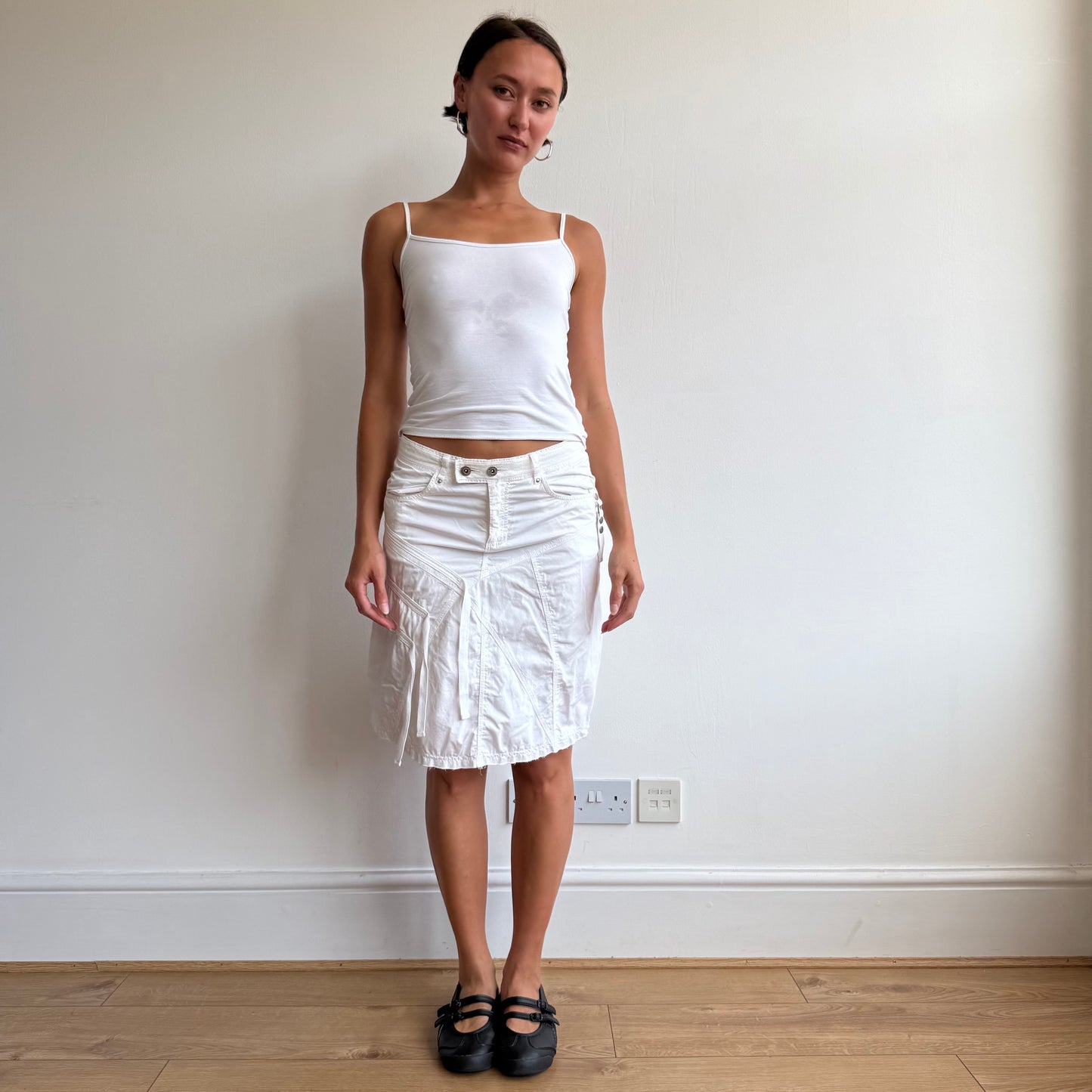 White cargo tassel skirt - Size XS + S