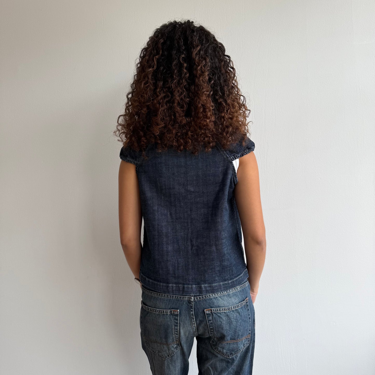 Denim short sleeve peacoat - Size S